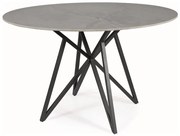 Murano étkezőasztal kerek 120cm fekete