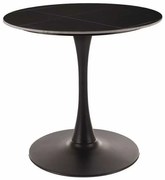 Espero étkezőasztal 80 cm, fekete márvány / fekete