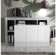 LENOR komód fehér/szürke beton