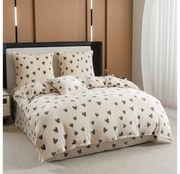 Mikroplüss ágyneműhuzat HEARTINO krém színű Ágyneműhuzat mérete: 2 db 70 x 90 cm | 200 x 220 cm