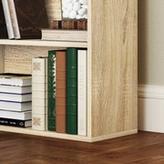 HOMCOM Könyvespolc, 5-Szintes Tárolópolc, Könyvespolc Állítható Polcokkal Nappaliba, Hálószobába, Irodába, 60 x 24 x 133,5 cm, Természetes fa | Aosom