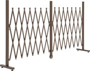 Outsunny Állítható Ollókapu Kerti Kerítés 52-405cm Alumínium Sötétbarna H103.5cm | Aosom