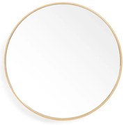 Glance fali tükör tölgyfa kerettel, ø 45 cm - Wireworks