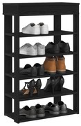 fekete szerelt fa cipőtartó 60x30x98 cm