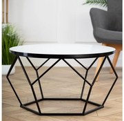 Kávésasztal DIAMOND 40x70 cm fehér/fekete