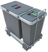 Műanyag szemetes szelektív hulladékhoz/beépíthető 18 + 8 l Ecofil - Elletipi