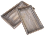 Firry fa tálca szett 2 db, szürkésbarna