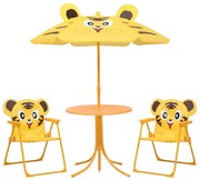 3 részes sárga kerti gyerekbisztrószett napernyővel