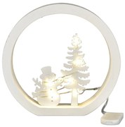 Karácsonyi LED dekoráció Hóember, átmérő 15 cm,meleg fehér