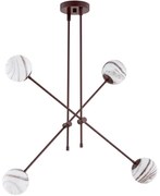 Argon 1842 - Csillár rúdon ABSOS 4xE14/7W/230V alabástrom barna