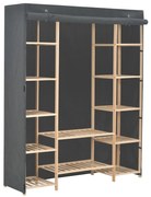 szürke szövet ruhásszekrény 135 x 40 x 170 cm