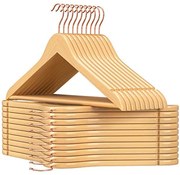 20 db ruhafogas, csúszásmentes, 360 ° -os forgó kampó, fa és rózsaarany