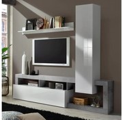 Nappali szekrénysor LENOR fehér/szürke beton