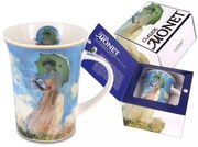 Porcelán bögre Monet Nő esernyővel díszdobozban