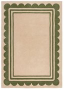Zöld-natúr színű kézi szövésű gyapjú szőnyeg 160x230 cm Lois Scallop – Flair Rugs