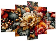 Kép - Narancs-vörös virágok (150x105 cm)