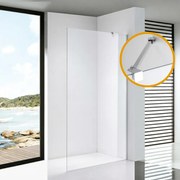 Stuxi Milano Easy Walk-in zuhanyfal, 100x200 cm, 8 mm vastag vízlepergető biztonsági üveggel, helytakarékos stabilizátorral