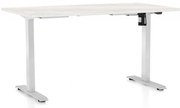 OfficeTech A állítható magasságú asztal, 120 x 80 cm, fehér alap, fehér kőris