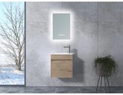 Zamora || Sonoma fürdőszoba szekrény mosdóval és LED-es tükörrel