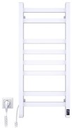 AVANGARD fürdőszobai törölközőszárító radiátor termosztáttal 251W/230V 80,6 cm IP44 fehér, bal oldali