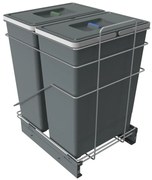 Szürke műanyag szelektív beépíthető szemetes 42+42 l Ecofil – Elletipi