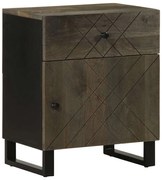 fekete tömör mangófa éjjeliszekrény 50 x 33 x 60 cm