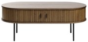 Natúr színű dohányzóasztal tölgyfa dekorral 60x120 cm Nola – Unique Furniture