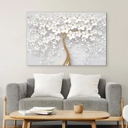 DUBLEZ | Falikép fából – Arany fa fehér virágokkal