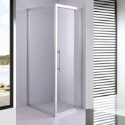 Stuxi Torino 80x90 aszimmetrikus szögletes nyílóajtós zuhanykabin 6 mm vízlepergető biztonsági üveggel, króm elemekkel, 200 cm magas