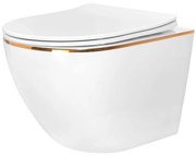 WC csésze Carlo white Mini Flat Gold Edge