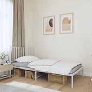 fehér fém ágykeret fejtámlával 100x190 cm