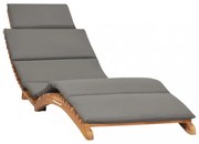 tömör tíkfa összecsukható napozóágy sötétszürke párnával