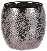 Kerámia virágcserép-burkolat, ezüst Silver, átmérő14 cm, ezüst