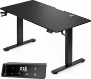FLEXI állítható magasságú irodai íróasztal, 160x75x72–117cm, fekete Casaria
