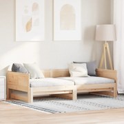 Kihúzható nappali ágy Barna 180 x 200 cm Tömör fenyőfa