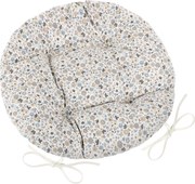 Bellatex EMA Virág kerek steppelt székpárnabézs-kék, 40 cm