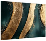 Kép - Zöld absztrakció arannyal I. (70x50 cm)