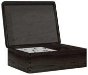 Fa doboz tetővel Fekete 40x30x13 cm tömör fa fenyő