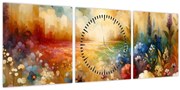 Kép - Színes rét (órával) (90x30 cm)
