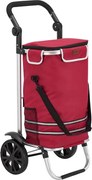Könnyű piros bevásárlókocsi hálós zsebbel