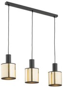 Argon 1490 - Csillár zsinóron HERMAN 3xE27/15W/230V sárgaréz/fekete