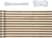 Erkélyvédő Szőnyeg Bézs Csíkos 120 x 500 cm Prémium 220G/M2