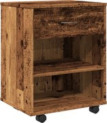 vidaXL antik fa színű szerelt fa kerekes szekrény 46x36x59 cm