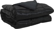 vidaXL Teljes éves takaró Fekete 200 x 135 cm Satin és Mikroszálas