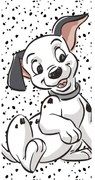 Fekete-fehér pamut gyerek fürdőlepedő 70x140 cm 101 Dalmatians "Lucky" – Jerry Fabrics