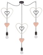 Gyerek csillár zsinóron TRIO 3xE27/20W/230V rózsaszín/fehér/szürke