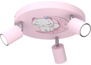Gyerek spotlámpa FUN 3xGU10/8W/230V rózsaszín/macska
