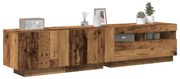 antik fa színű szerelt fa TV-szekrény LED-ekkel 180x35x40 cm
