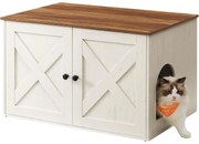 Feandrea macskaalom-bútor elrejtett kialakítással, 80 × 53 × 50 cm, barna és fehér színben