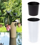 Virágtartó Liliom betéttel Fényes fehér 14x14 H:26cm